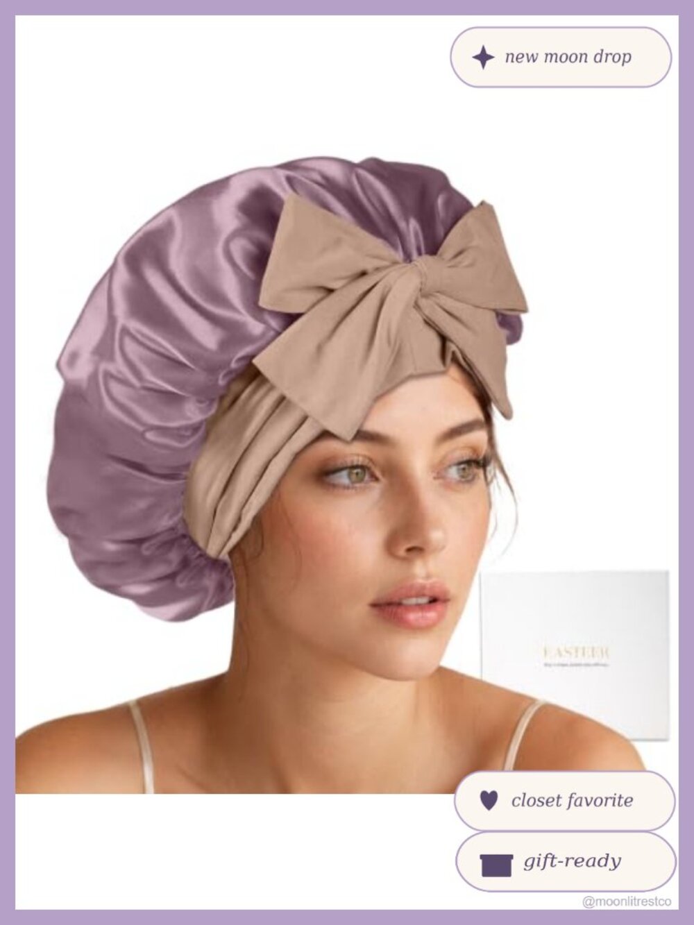 Mulberry Silk Sleeping Bonnet with Ice Silk Ties Adjustable Hair Bonnet